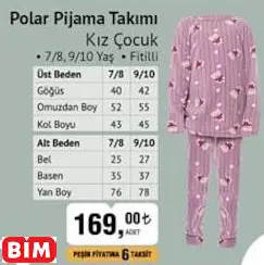 POLAR PİJAMA TAKIMI KIZ ÇOCUK